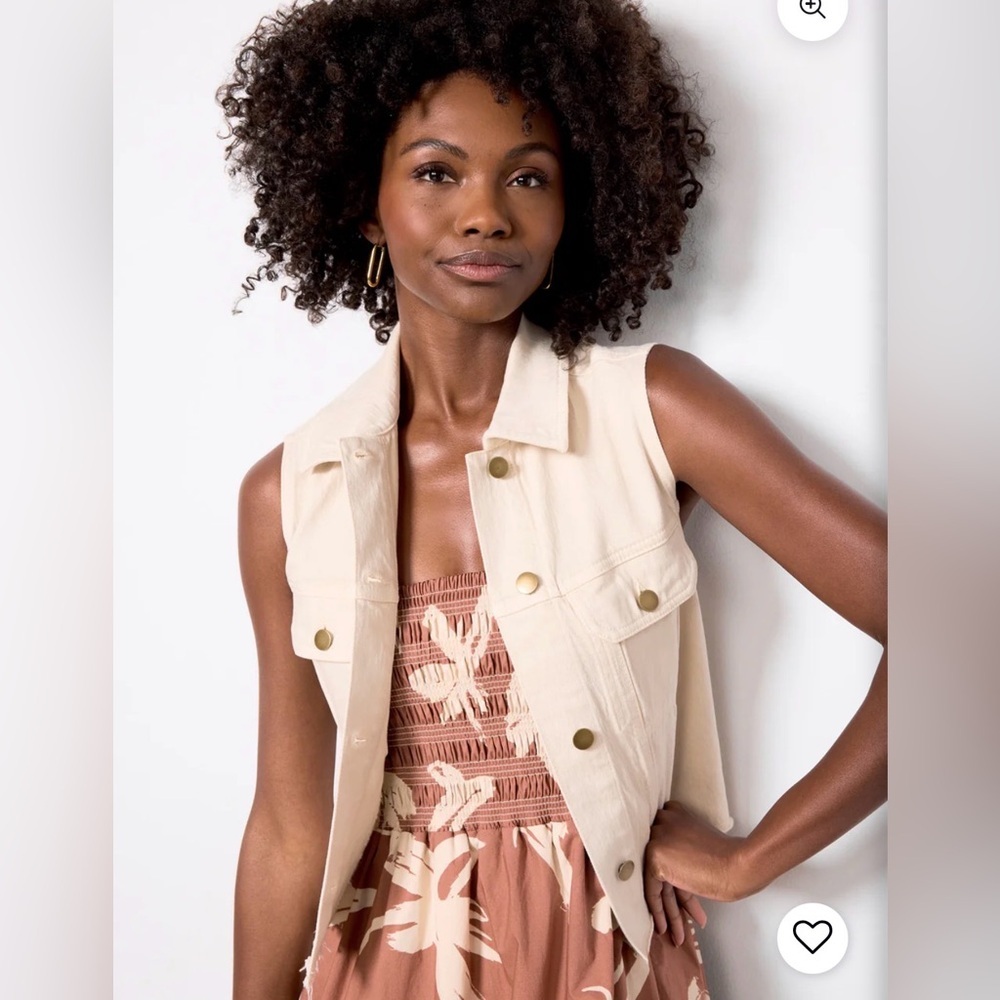 NWT Evereve Robbie Vest In Ecru Cream Ivory Size S H10